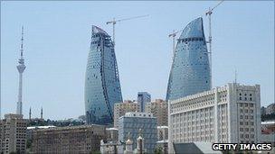 New towers being built in Baku