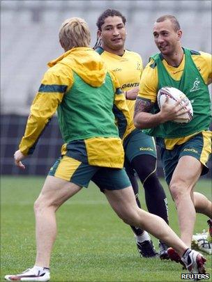 Australia train at Eden Park, Auckland, 5 August 2011