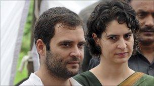 Rahul (left) and Priyanka Gandhi in 2010