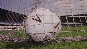 Football in net