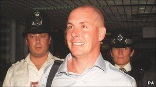 Nick Leeson at Heathrow Airport