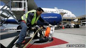 A plane refuelling