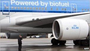 KLM biofuel powered jet