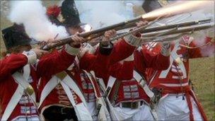 Napoleonic battle reenactment