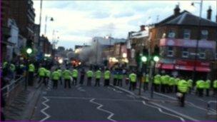 Police line in Tottenham