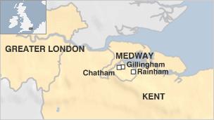 Map of the Medway towns