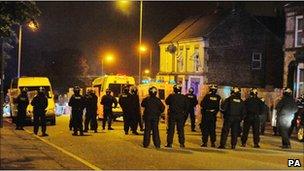 Police officers in Toxteth overnight