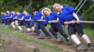 Bedford Ladies tug-of-war team