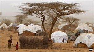 The Dadaab refugee camp across the border from Somalia in Kenya