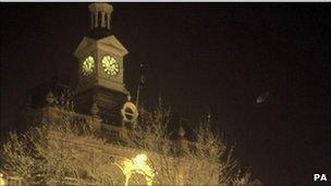 Photo of Retford town hall with unidentified object above