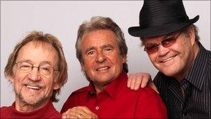 (L-R) Peter Tork, Davey Jones and Micky Dolenz of The Monkees