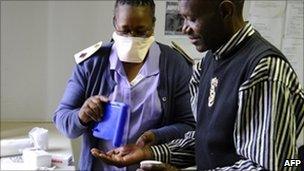 A TB patient at a clinic in Johannesburg's Alexandra township