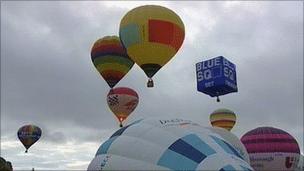 Balloons taking off on Friday morning