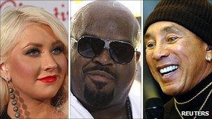 Christina Aguilera, Cee Lo Green and Smokey Robinson