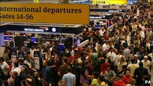 Crowds at Heathrow