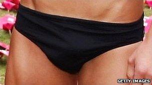 Tight swimming trunks