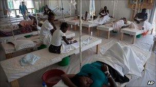 Cholera sufferers in a treatment centre in Mirebalais, Haiti, 25 July 2011