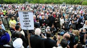 Peace rally in Winson Green, Birmingham