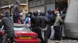 Looters in Hackney, east London