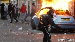 Rioters in London