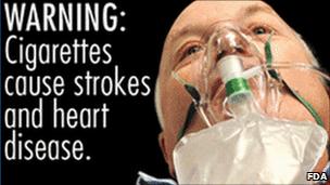 A label showing a man wearing an oxygen mask