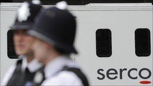 Police officers outside Westminster Magistrates' Court