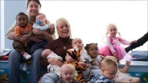 Mothers and toddlers at a group helped by a LCF grant