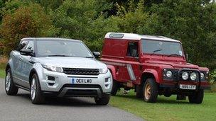 Range Rover Evoque and Land Rover Defender