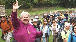 The Bishop of St Asaph blesses the pilgrims