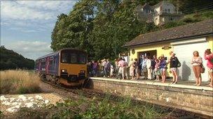 Train at rural station