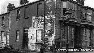 Shops here were boarded up and railings were thrown into the road to obstruct the cavalry