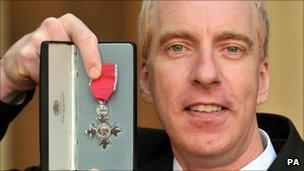 Simon Richardson was awarded an MBE after his Beijing successes