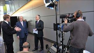 Lib Dem MPs being interviewed at the 2010 conference in Liverpool