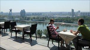 Cafe in central Bratislava