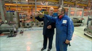 Jim McColl (left) at his Clyde Union factory in Cathcart, Glasgow