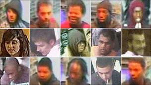 Metropolitan Police CCTV images of suspects in its investigation into rioting in London