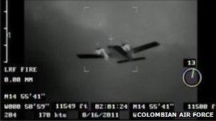 Colombian Air Force picture of suspect plane