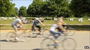 Cyclists in Hyde Park