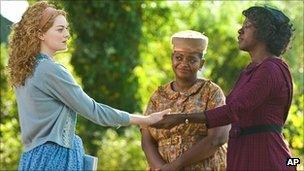 Emma Stone, Octavia Spencer and Viola Davis in The Help