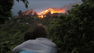 Branson family picture of Necker Island blaze