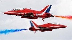 Red Arrows performing in July