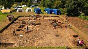 A previous excavation at Priory Field, Caerleon