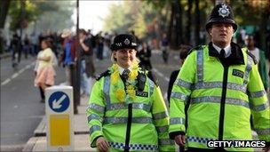 Police officers at the Notting Hill Carnival