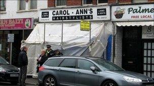 Hairdresser's in Malpas Road, Newport where the shooting happened