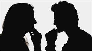 Man and woman silhouette