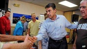 Rick Perry meets voters in South Carolina on 20 August