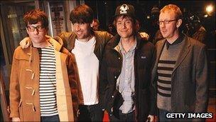 Blur, left to right, Graham Coxon, Alex James, Damon Albarn and Dave Rowntree (Photo: Getty Images)