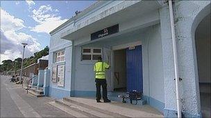 The lifeguard office at Canford Cliffs that was broken into