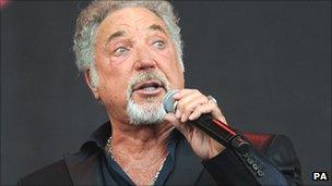 Sir Tom Jones at Glastonbury in 2009