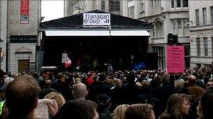 Water Street stage at the Mathew Street Music Festival 2011